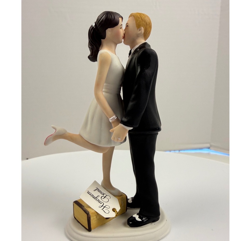 Weddingstar Honeymoon Bound Bride and Groom Porcelain Wedding Cake Topper 5"